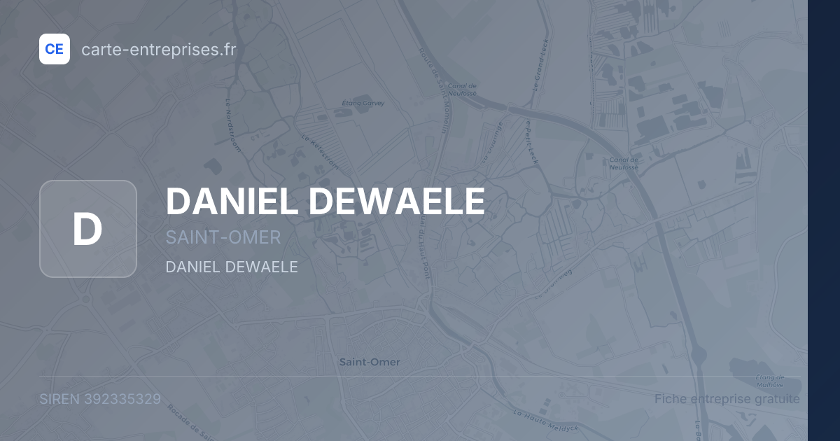 DANIEL DEWAELE — 392335329 — fiche entreprise