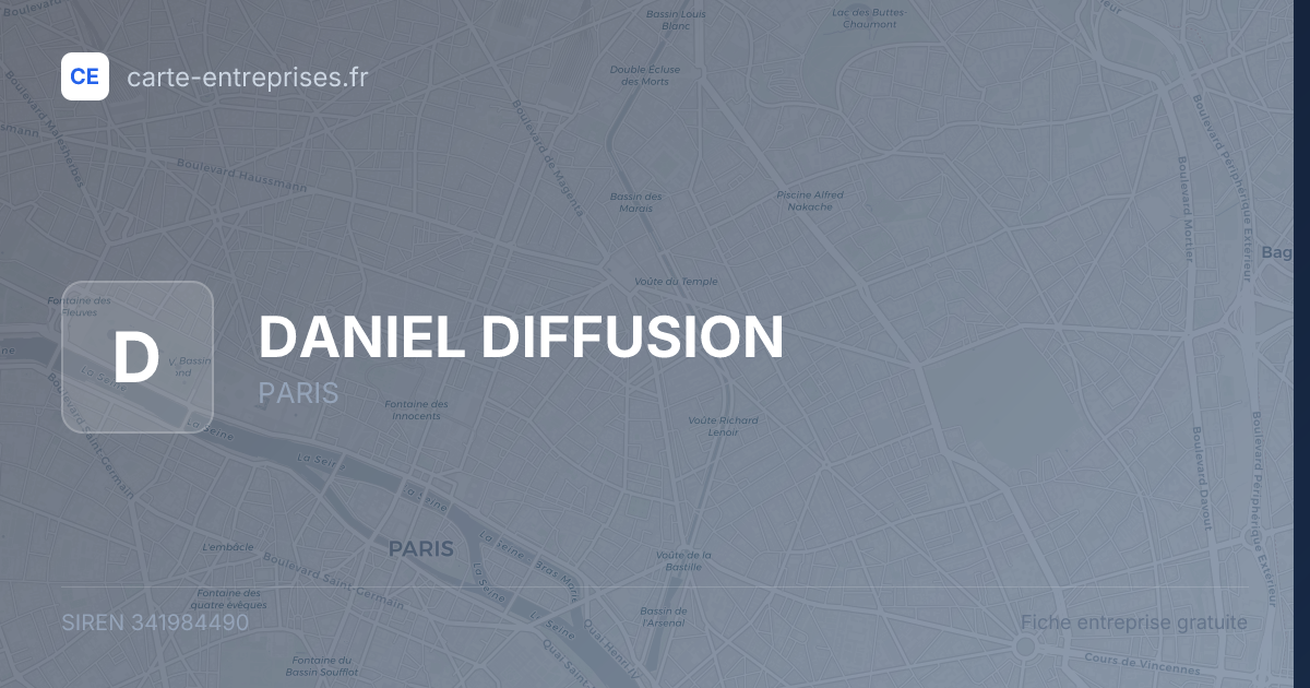 DANIEL DIFFUSION — 341984490 — fiche entreprise