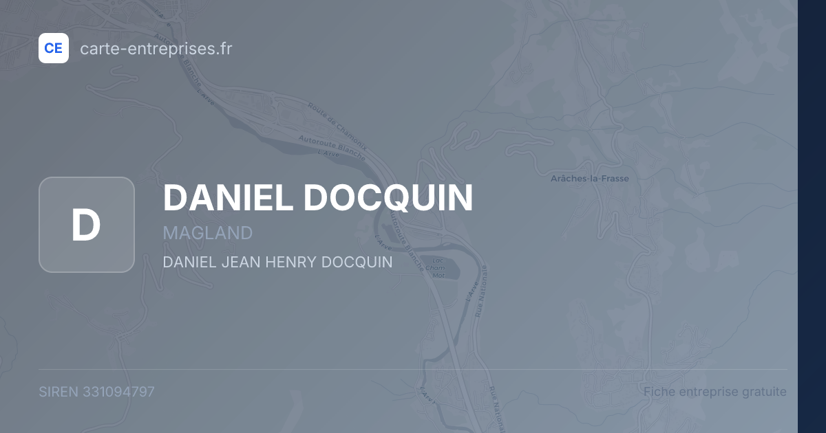 DANIEL DOCQUIN — 331094797 — fiche entreprise
