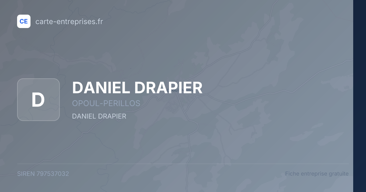 DANIEL DRAPIER — 797537032 — fiche entreprise