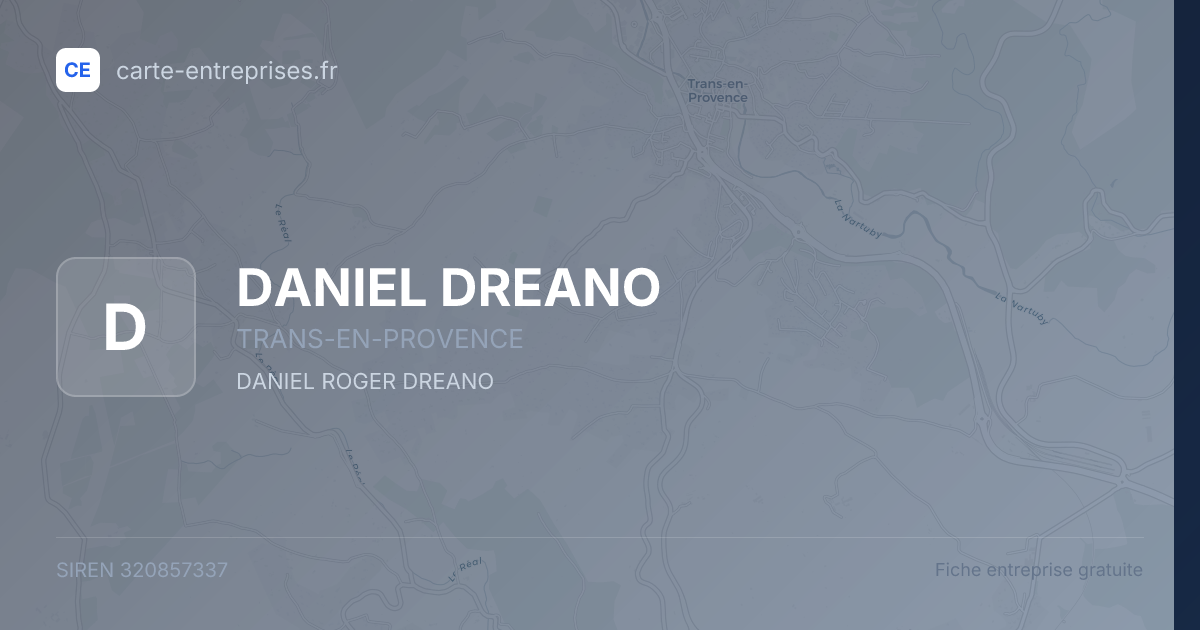 DANIEL DREANO — 320857337 — fiche entreprise
