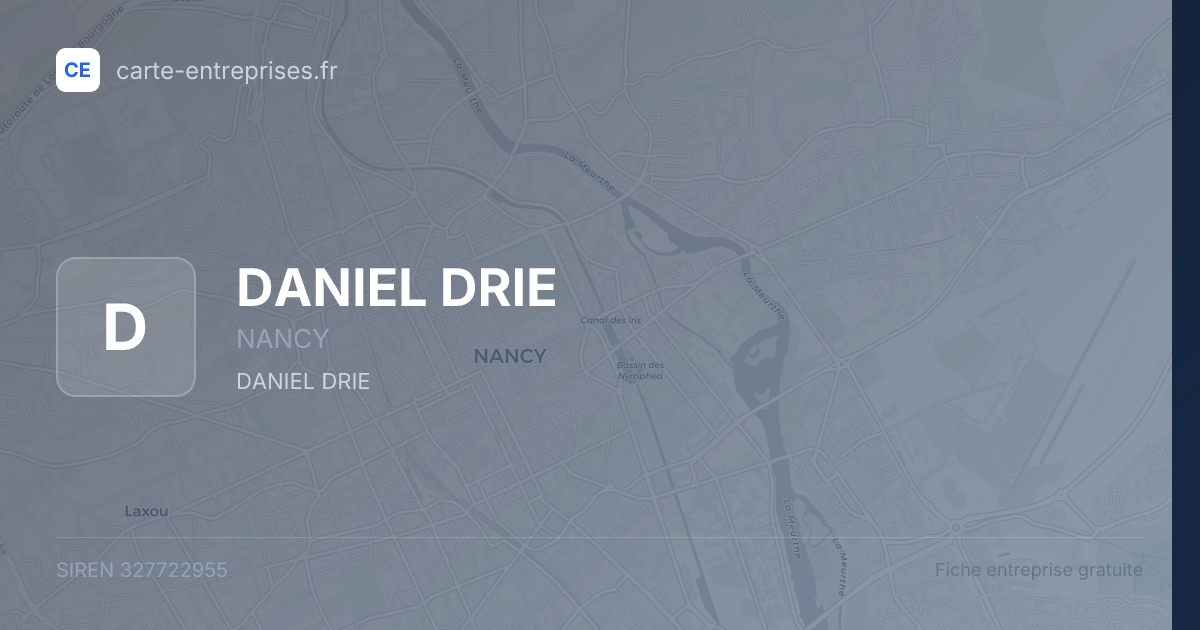DANIEL DRIE — 327722955 — fiche entreprise
