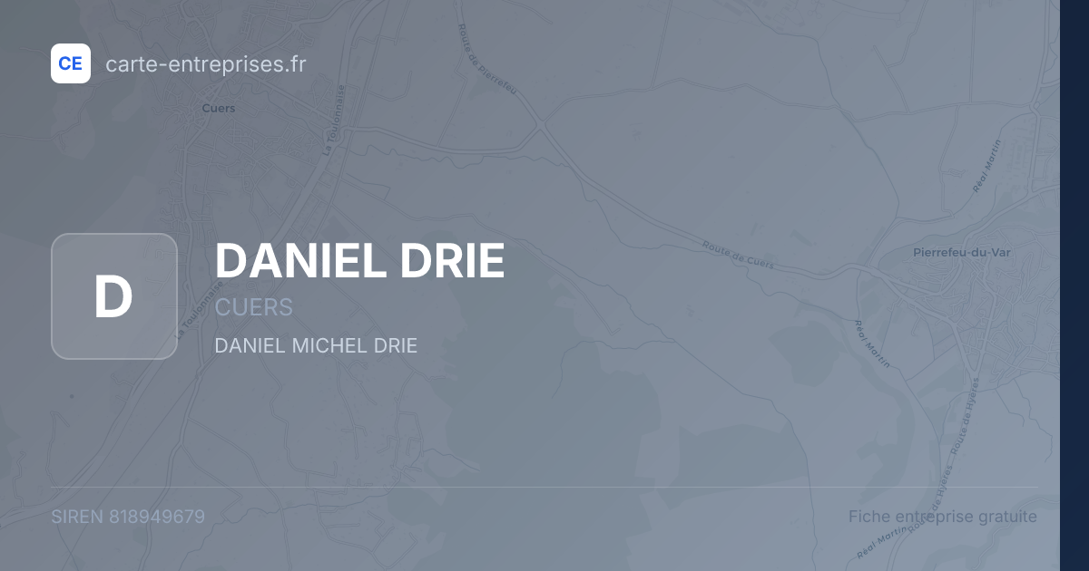 DANIEL DRIE — 818949679 — fiche entreprise