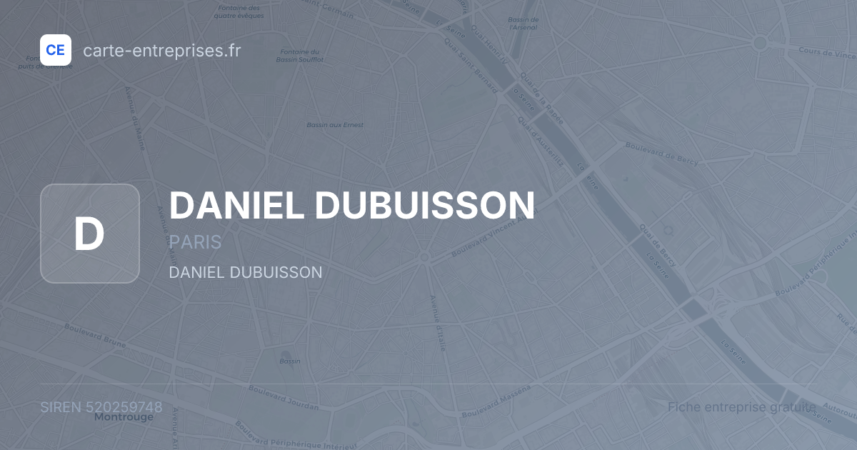 DANIEL DUBUISSON — 520259748 — fiche entreprise