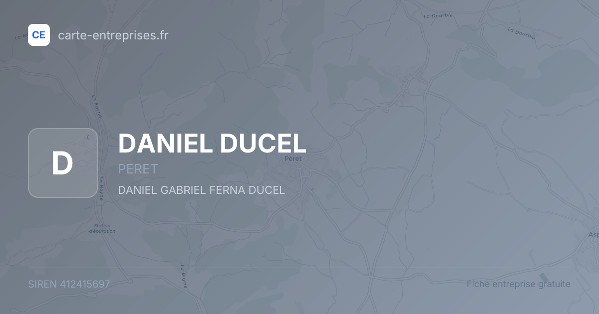 DANIEL DUCEL — 412415697 — fiche entreprise