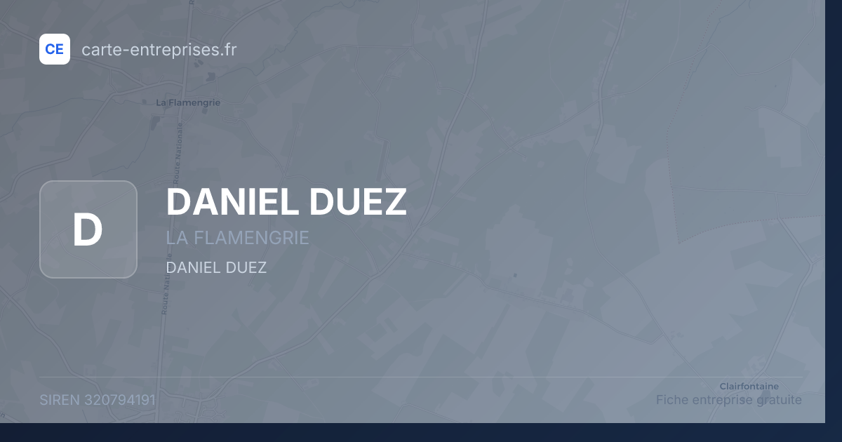 DANIEL DUEZ — 320794191 — fiche entreprise
