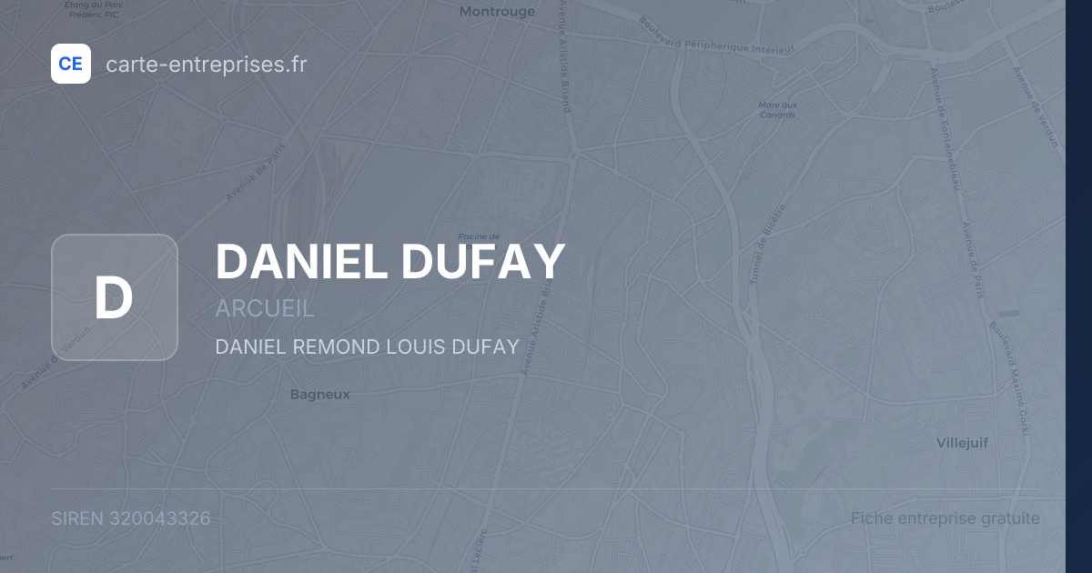 DANIEL DUFAY — 320043326 — fiche entreprise
