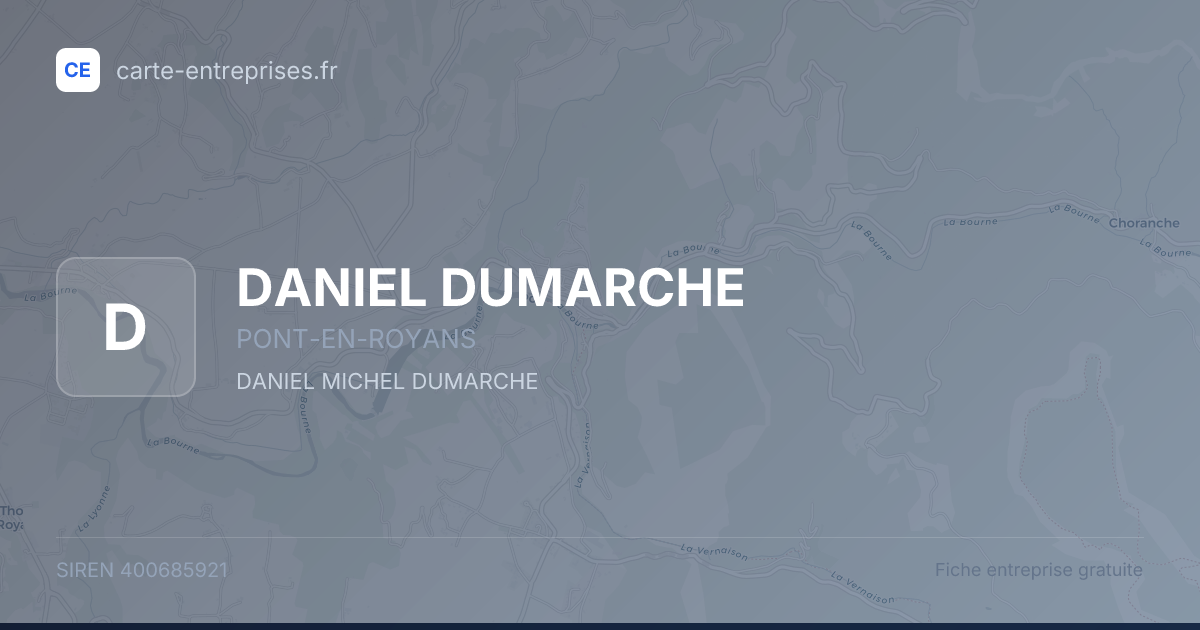 DANIEL DUMARCHE — 400685921 — fiche entreprise