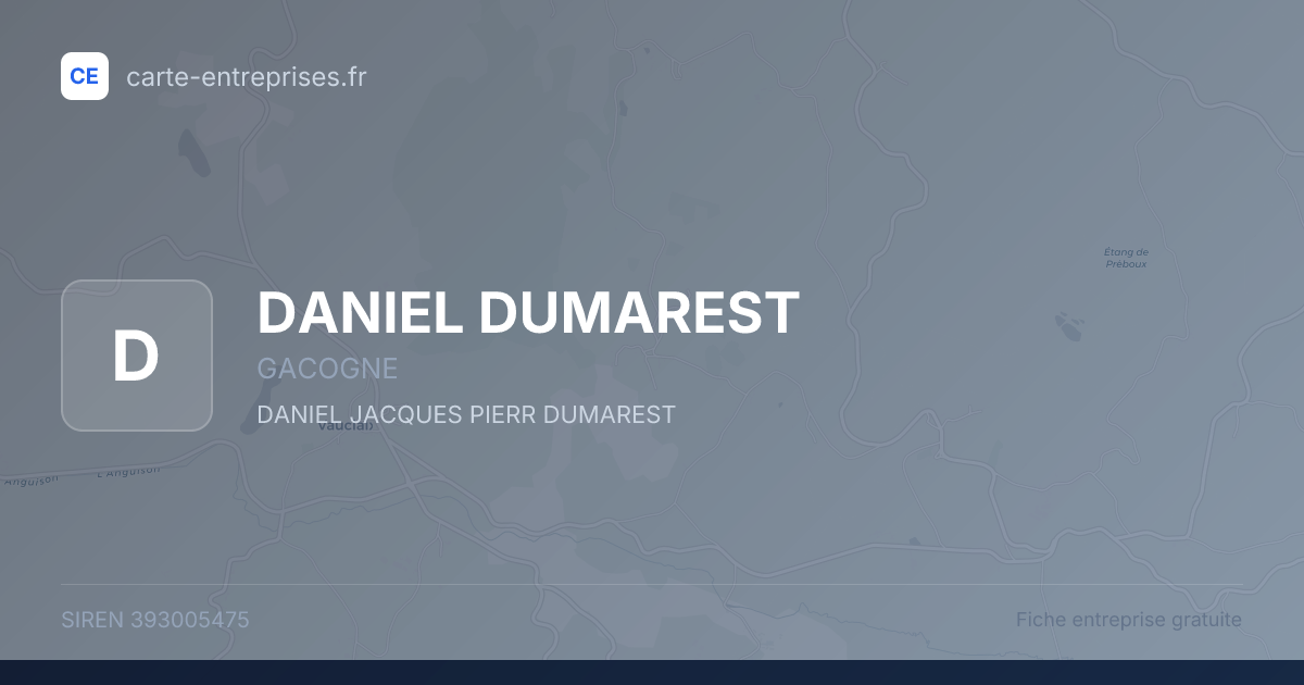 DANIEL DUMAREST — 393005475 — fiche entreprise