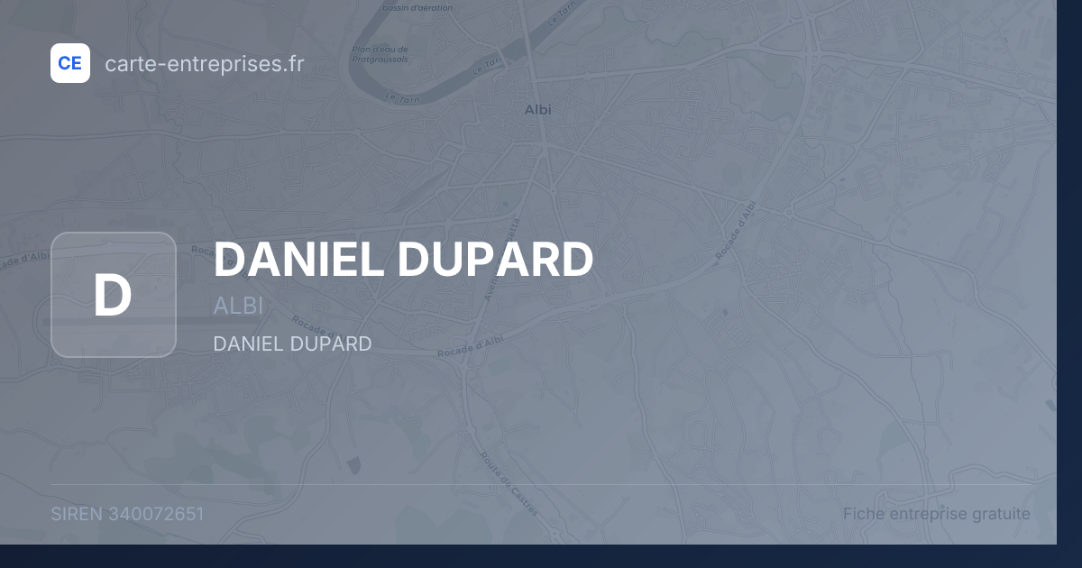 DANIEL DUPARD — 340072651 — fiche entreprise