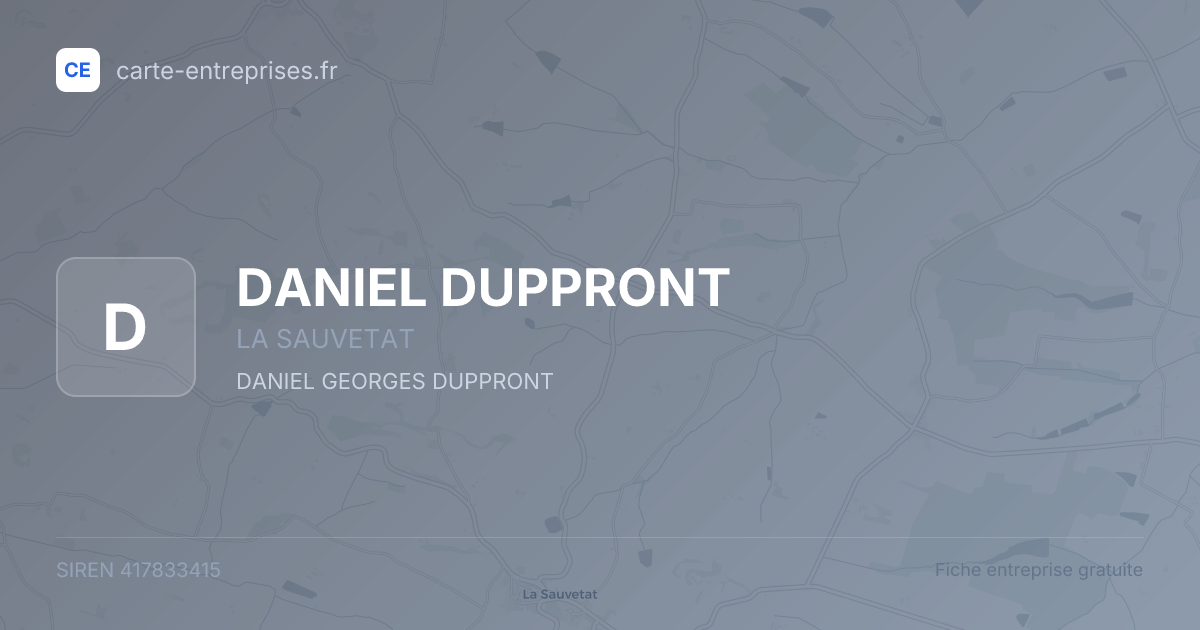 DANIEL DUPPRONT — 417833415 — fiche entreprise
