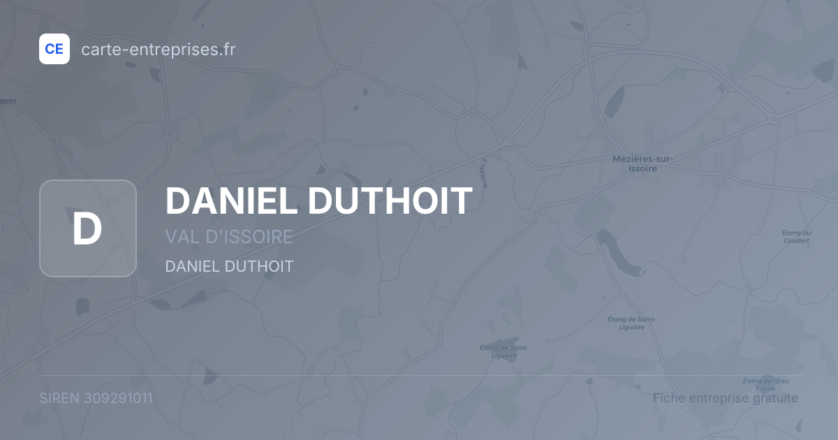DANIEL DUTHOIT — 309291011 — fiche entreprise