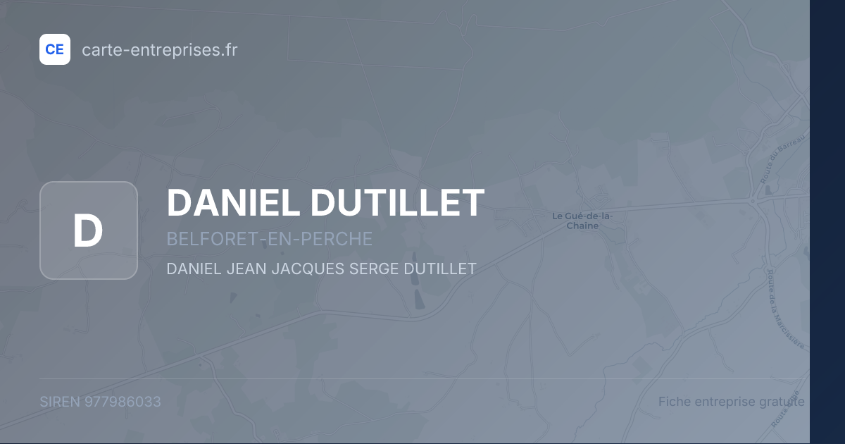 DANIEL DUTILLET — 977986033 — fiche entreprise
