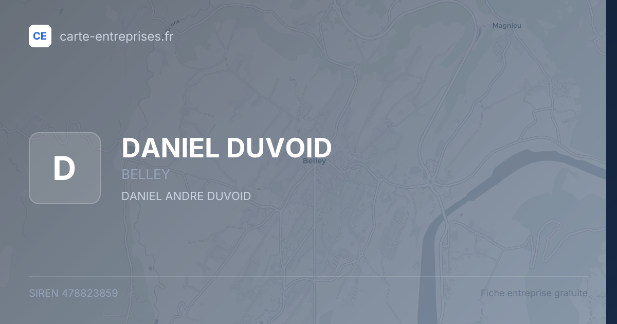 DANIEL DUVOID — 478823859 — fiche entreprise