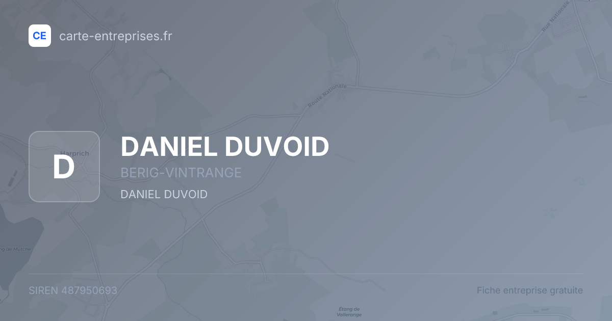 DANIEL DUVOID — 487950693 — fiche entreprise