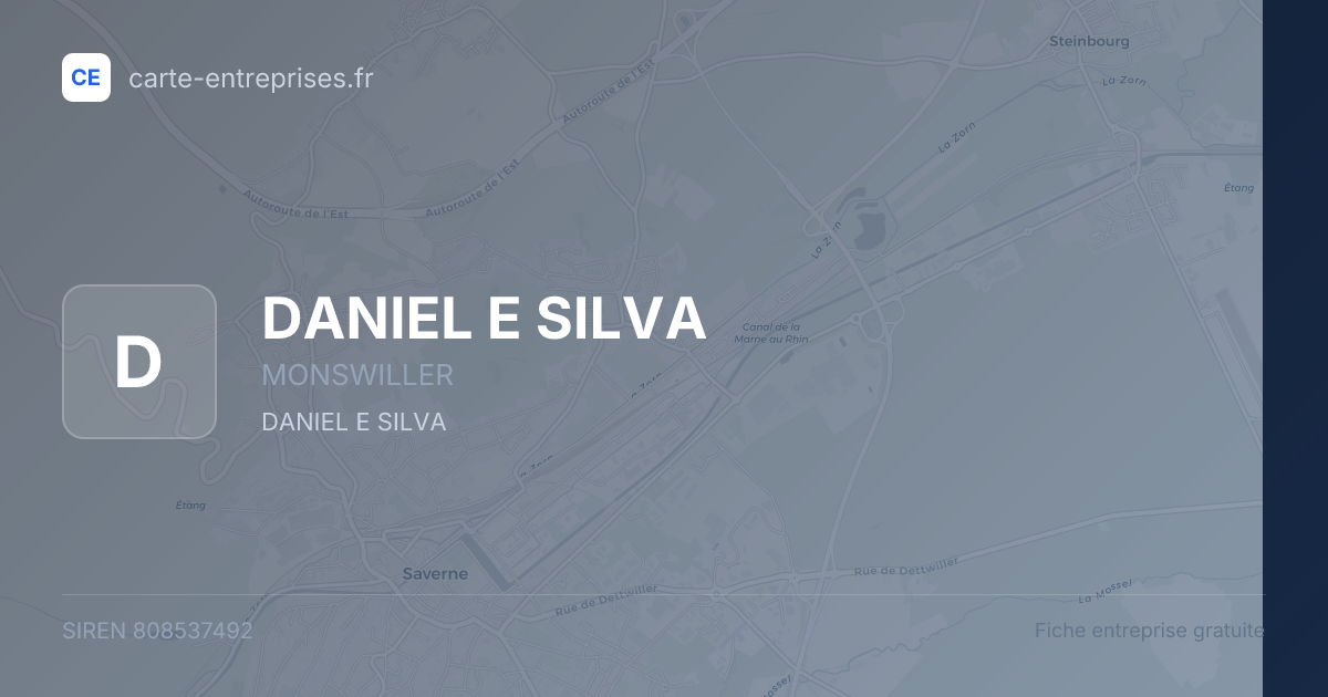 DANIEL E SILVA — 808537492 — fiche entreprise