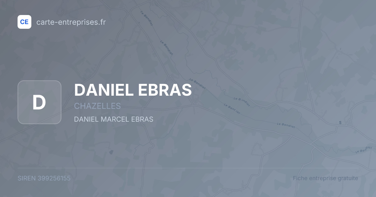 DANIEL EBRAS — 399256155 — fiche entreprise