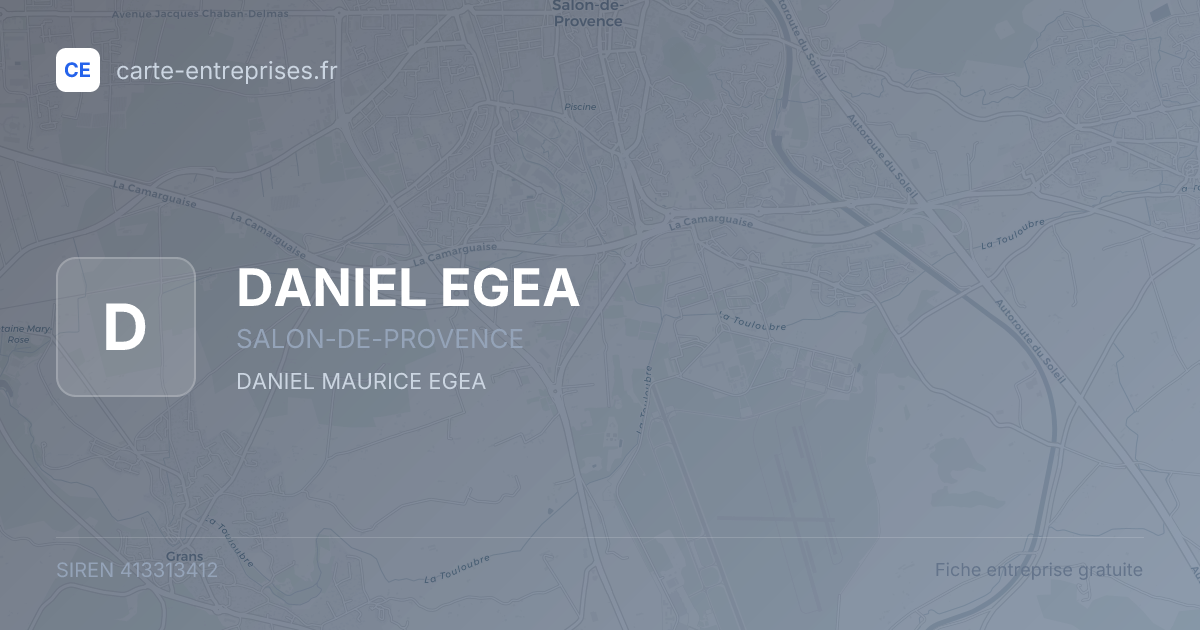 DANIEL EGEA — 413313412 — fiche entreprise