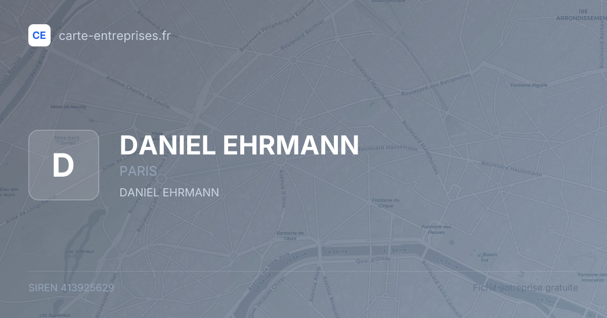 DANIEL EHRMANN — 413925629 — fiche entreprise