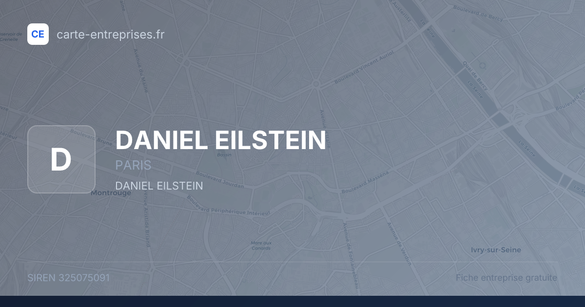 DANIEL EILSTEIN — 325075091 — fiche entreprise