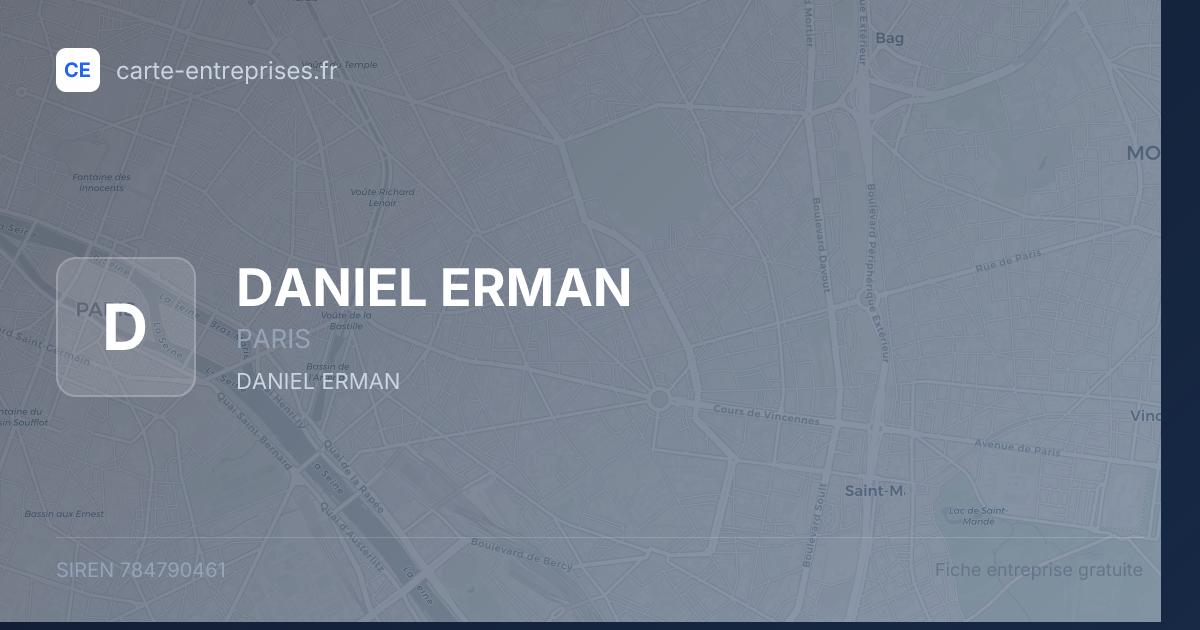 DANIEL ERMAN — 784790461 — fiche entreprise
