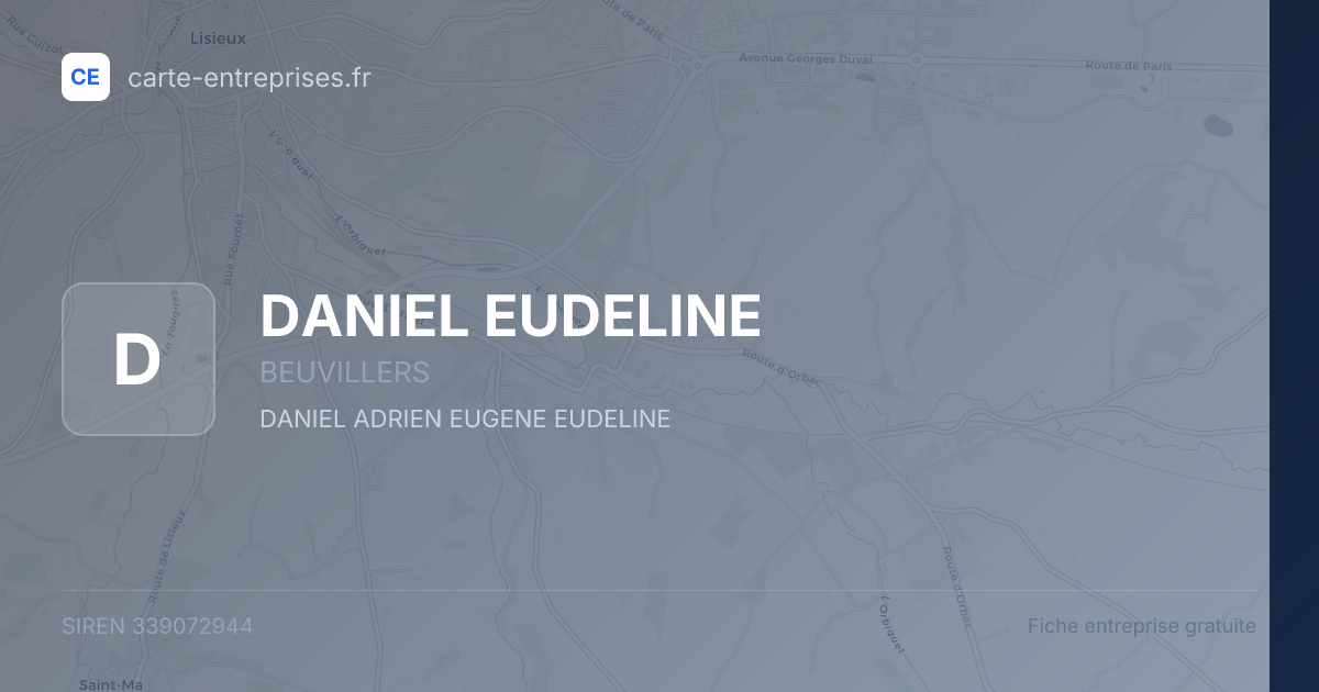 DANIEL EUDELINE — 339072944 — fiche entreprise
