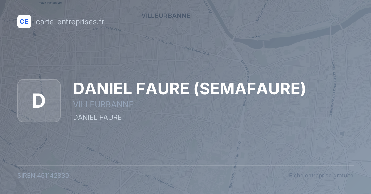 DANIEL FAURE (SEMAFAURE) — 451142830 — fiche entreprise