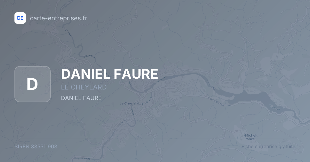 DANIEL FAURE — 335511903 — fiche entreprise