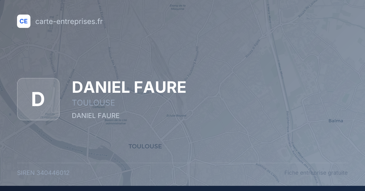 DANIEL FAURE — 340446012 — fiche entreprise