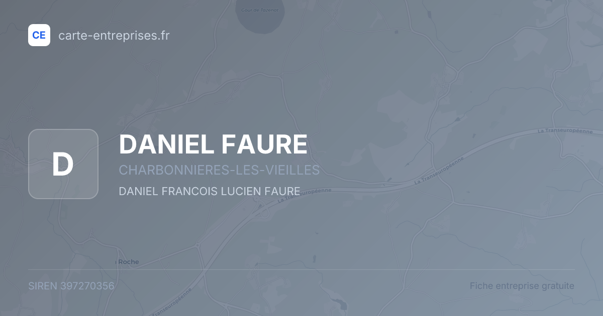 DANIEL FAURE — 397270356 — fiche entreprise