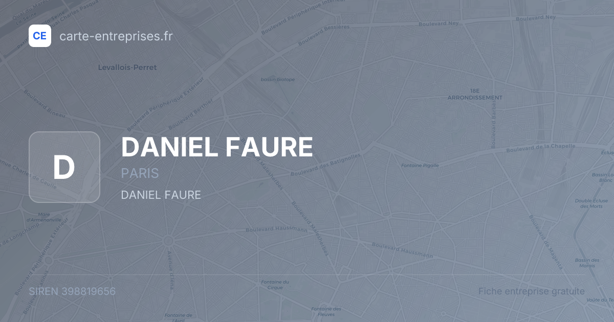 DANIEL FAURE — 398819656 — fiche entreprise