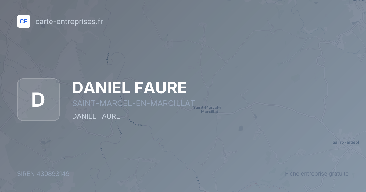 DANIEL FAURE — 430893149 — fiche entreprise