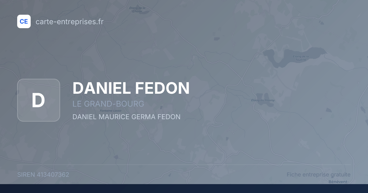 DANIEL FEDON — 413407362 — fiche entreprise