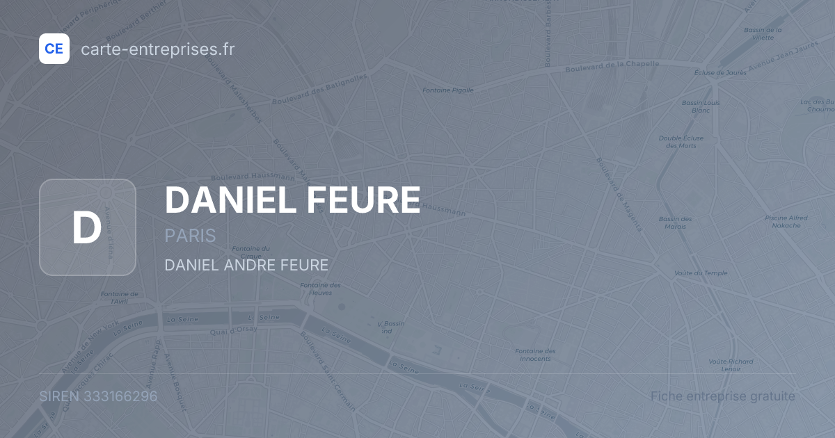 DANIEL FEURE — 333166296 — fiche entreprise