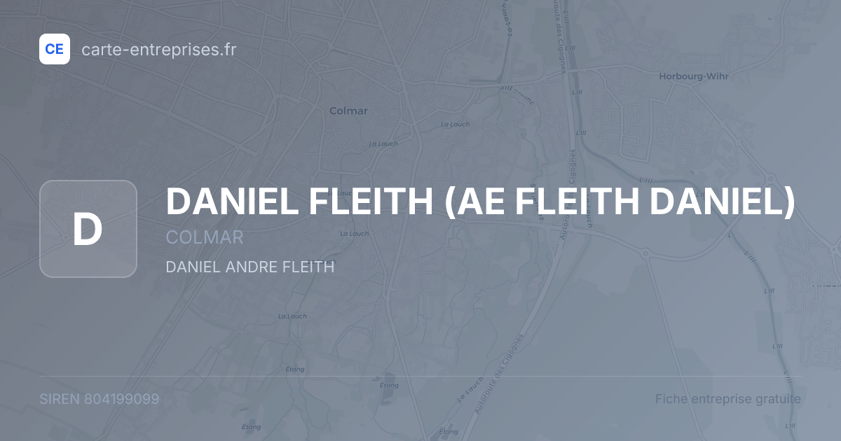 DANIEL FLEITH (AE FLEITH DANIEL) — 804199099 — fiche entreprise