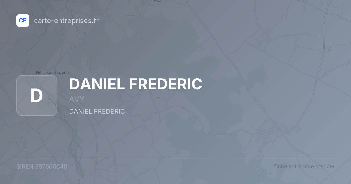 DANIEL FREDERIC — 397660648 — fiche entreprise