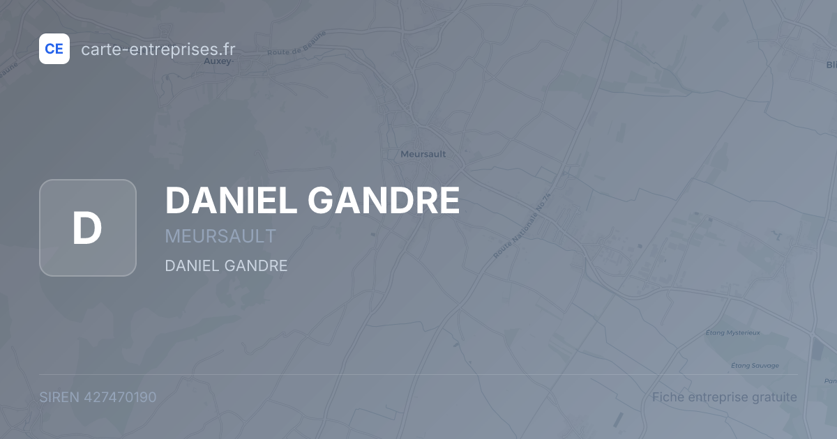 DANIEL GANDRE — 427470190 — fiche entreprise