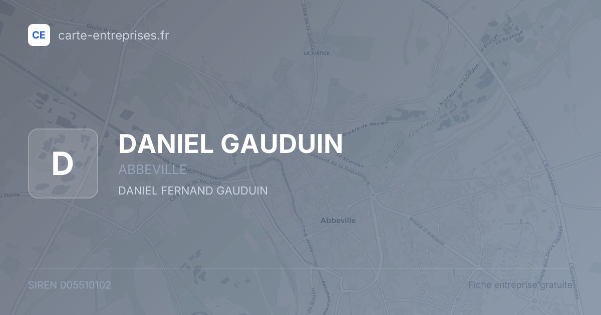 DANIEL GAUDUIN — 005510102 — fiche entreprise
