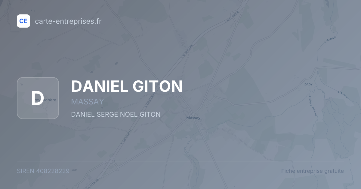 DANIEL GITON — 408228229 — fiche entreprise