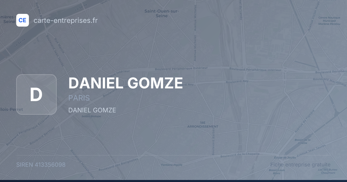 DANIEL GOMZE — 413356098 — fiche entreprise