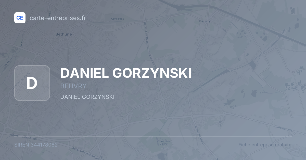 DANIEL GORZYNSKI — 344178082 — fiche entreprise