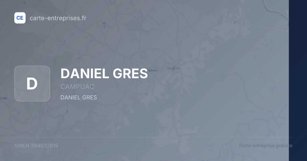 DANIEL GRES — 394032619 — fiche entreprise