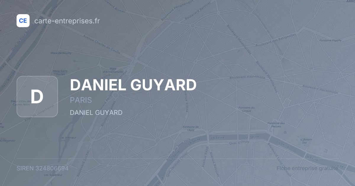 DANIEL GUYARD — 324806694 — fiche entreprise