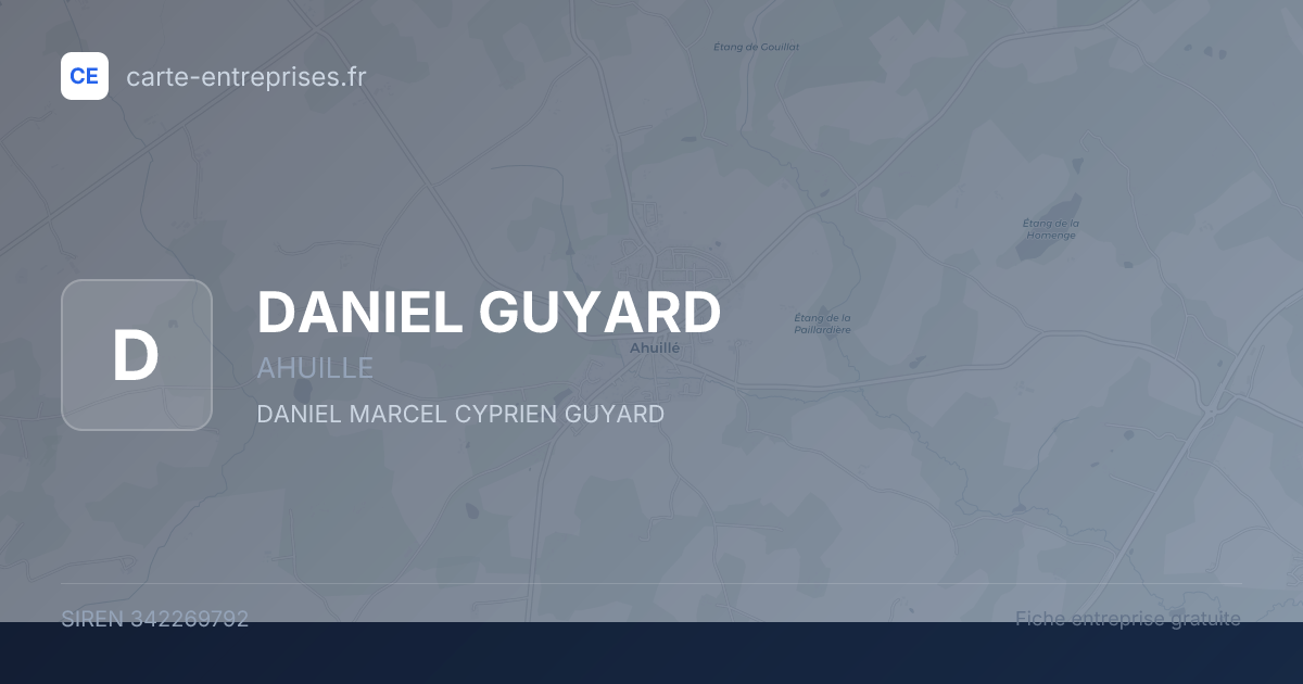 DANIEL GUYARD — 342269792 — fiche entreprise