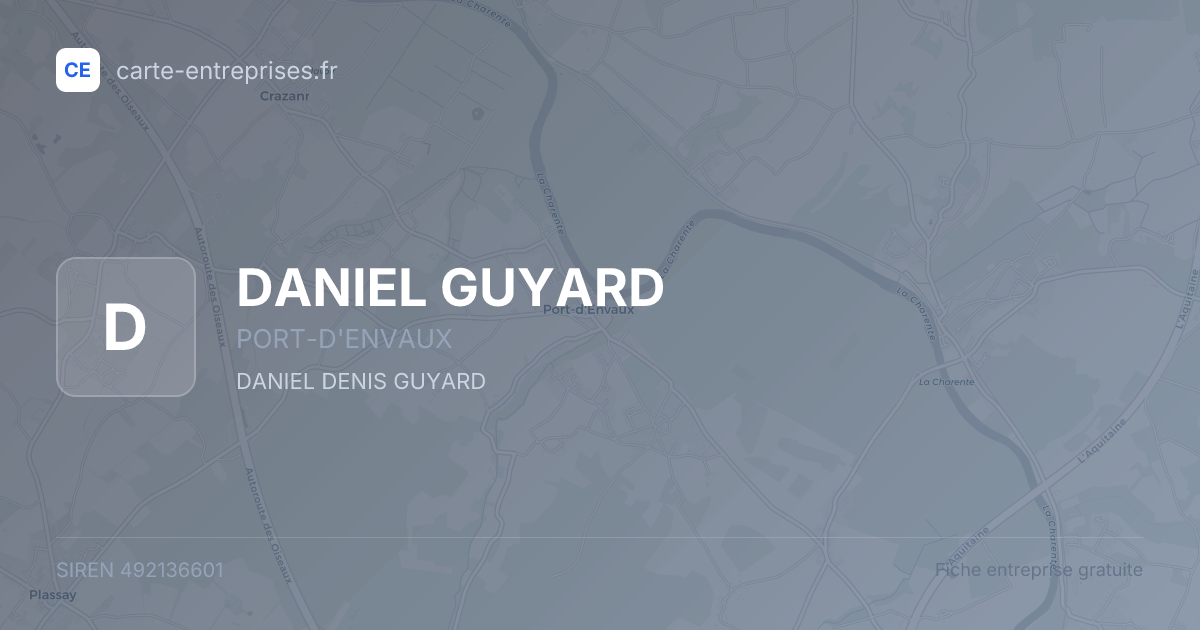 DANIEL GUYARD — 492136601 — fiche entreprise