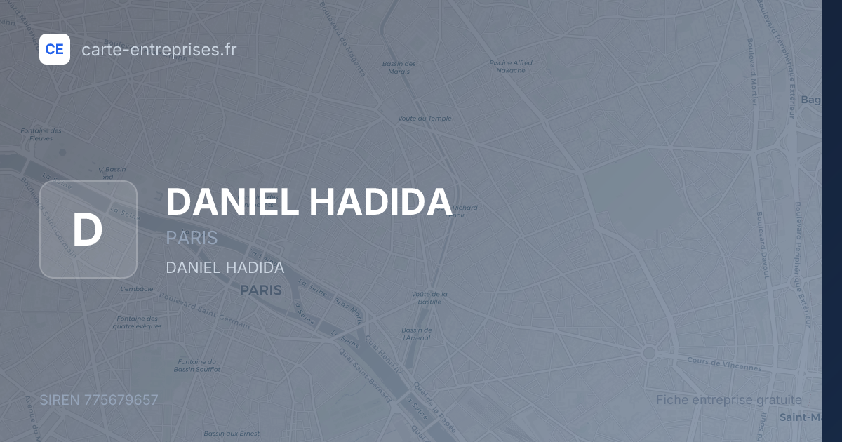 DANIEL HADIDA — 775679657 — fiche entreprise