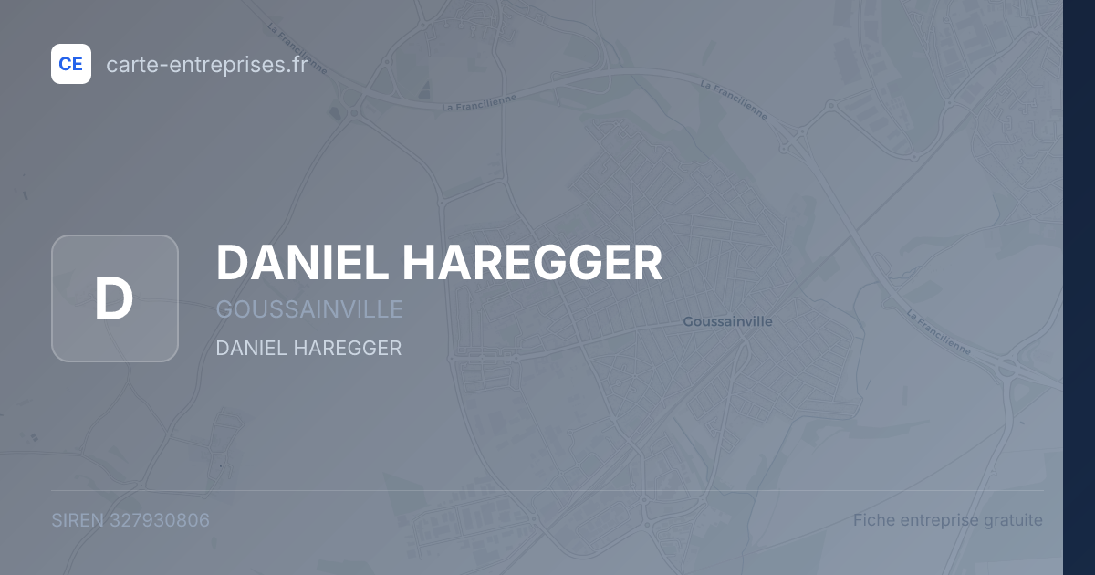 DANIEL HAREGGER — 327930806 — fiche entreprise