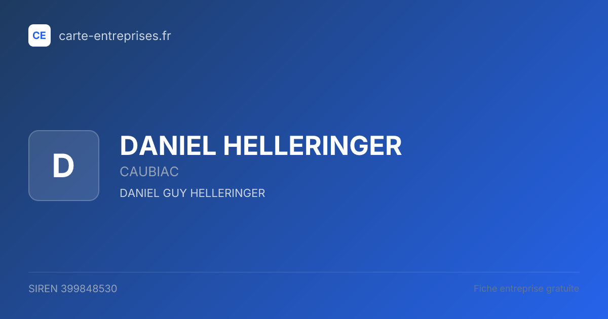 DANIEL HELLERINGER — 399848530 — fiche entreprise