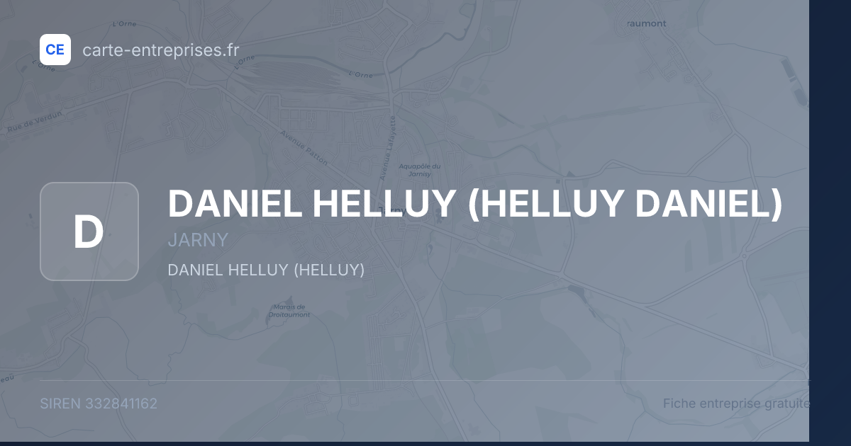 DANIEL HELLUY (HELLUY DANIEL) — 332841162 — fiche entreprise