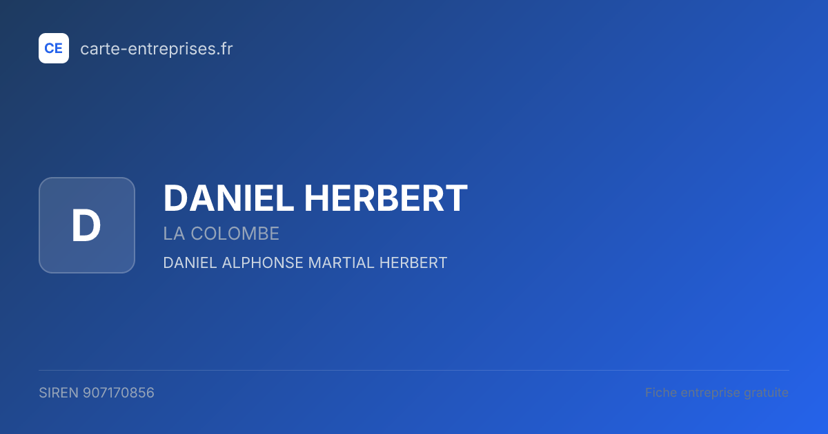 DANIEL HERBERT — 907170856 — fiche entreprise
